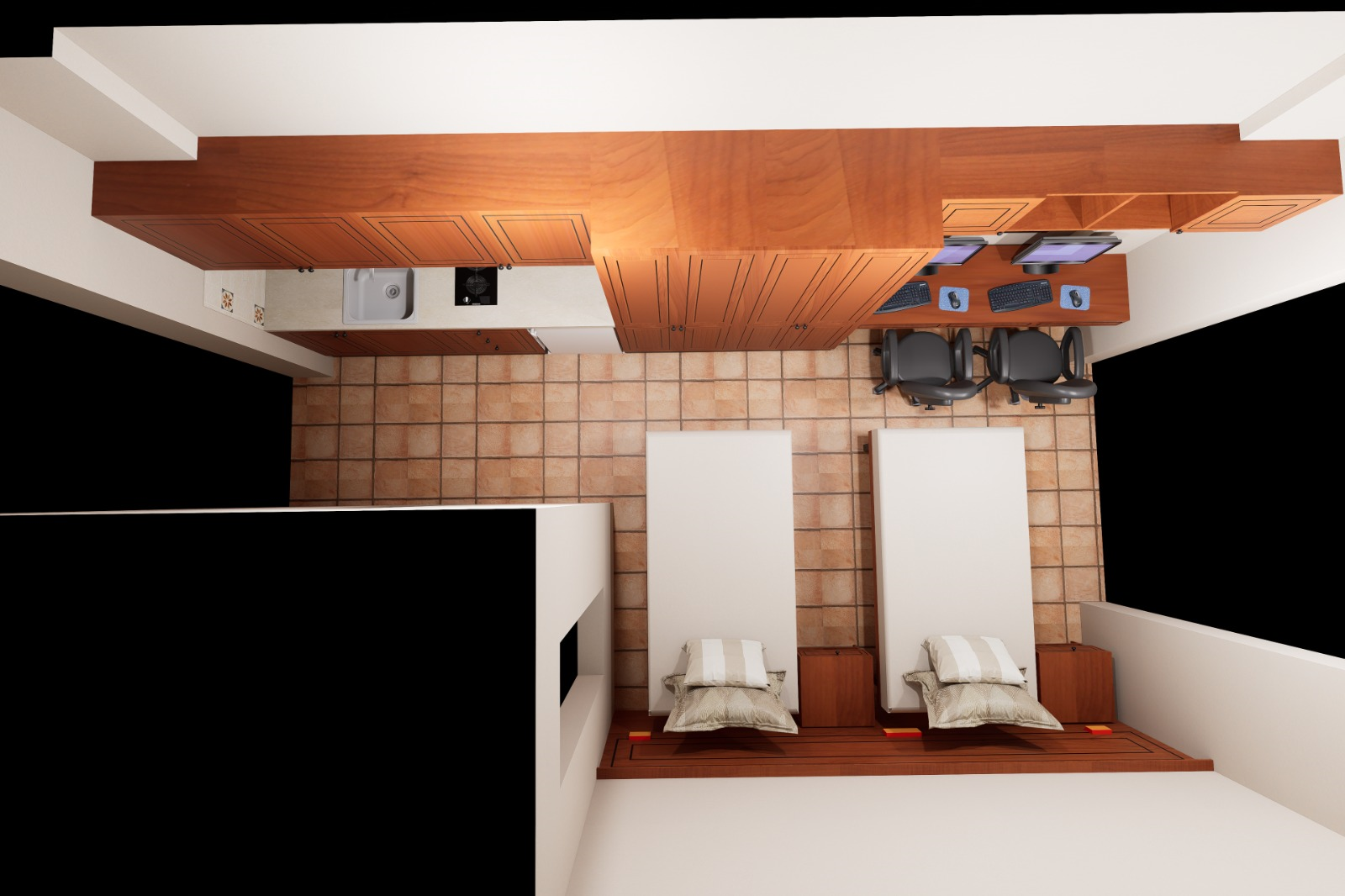 Kıbrıs Konağı Twin Room tepe noktadan görünüş